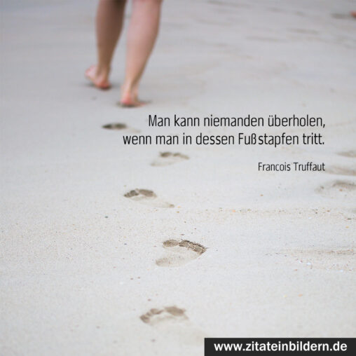 Man kann niemanden überholen, wenn man in dessen Fußstapfen tritt. (Francois Truffaut)